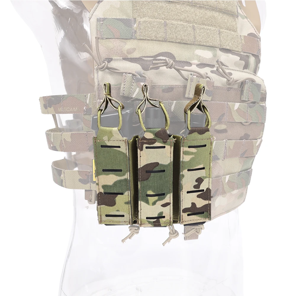 SINAIRSOFT-bolsa táctica para caza LSR, 9mm, Triple portador Mag, Molle, corte láser - imagen 4