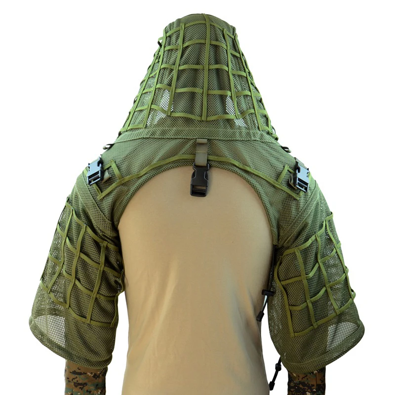 Traje táctico de francotirador 3D Camo Ghillie, traje Ghillie de malla Airsoft, capucha de Viper, caza, tiro, combate, abrigo de tela Ripstop, ropa - imagen 3