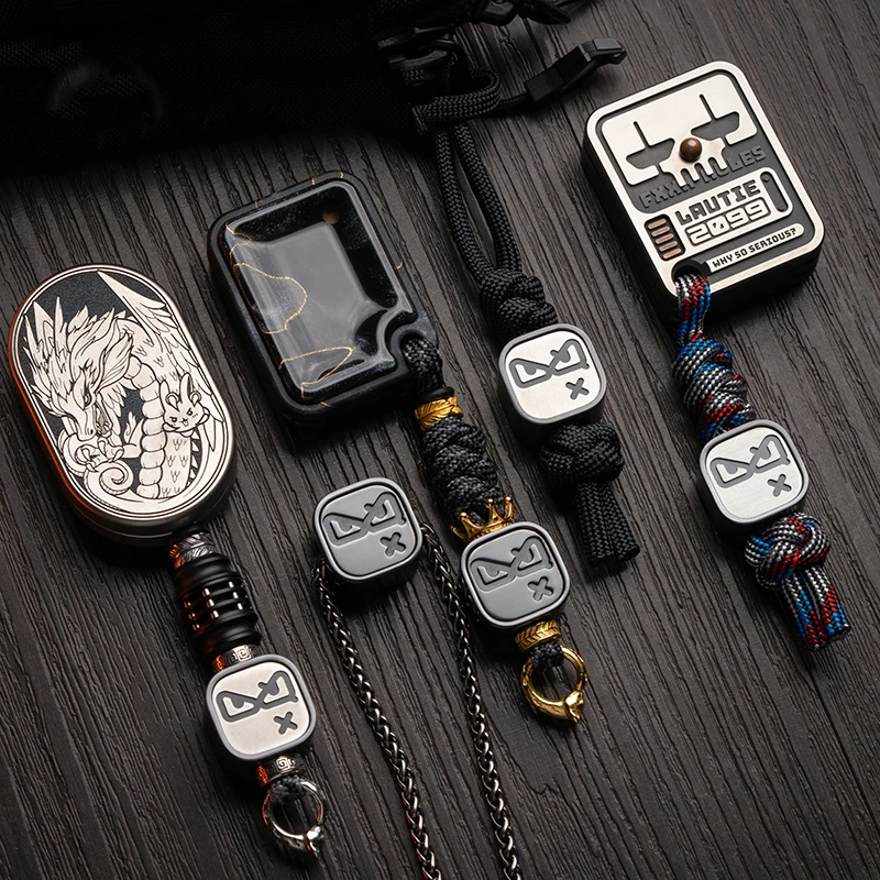 Parche magnético cuchillo colgante módulo de humor collar de Metal aleación de circonio EDC Paracord tejido decoración DIY - imagen 5