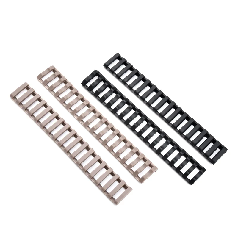 Cubierta táctica para riel Picatinny, hoja protectora de plástico, tira de riel, guardamanos, adaptador de montaje en riel de nailon, accesorio para Rifle, 4 Uds. - imagen 5