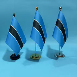 BANDERA DE SKY, escritorio de oficina, bandera pequeña de Botswana, 14x21cm, poliéster, BWP, bandera nacional de Botswana, pancarta de país, adornos de escritorio
