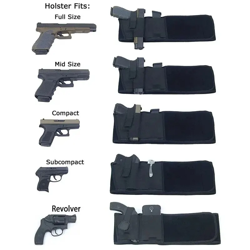 Funda táctica oculta para pistola con banda para el vientre, funda Universal para caza al aire libre, Airsoft Glock, riñonera, fundas para pistola - imagen 3