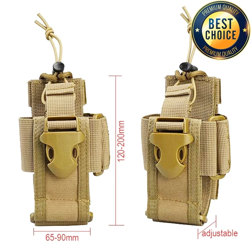 Nuevo soporte táctico ajustable para Walkie Talkie, bolsa para Radio, bolsa colgante para interfono de caza, bolsa para Radio Molle de nailon para exteriores - imagen 3