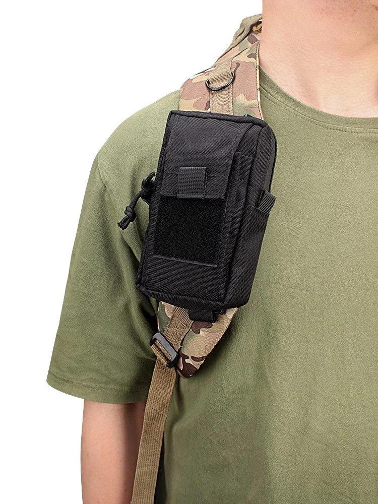 Bolsa de senderismo al aire libre, correa para el hombro, bolsa para teléfono móvil, intercomunicador Molle, riñonera, bolsa colgante táctica - imagen 5