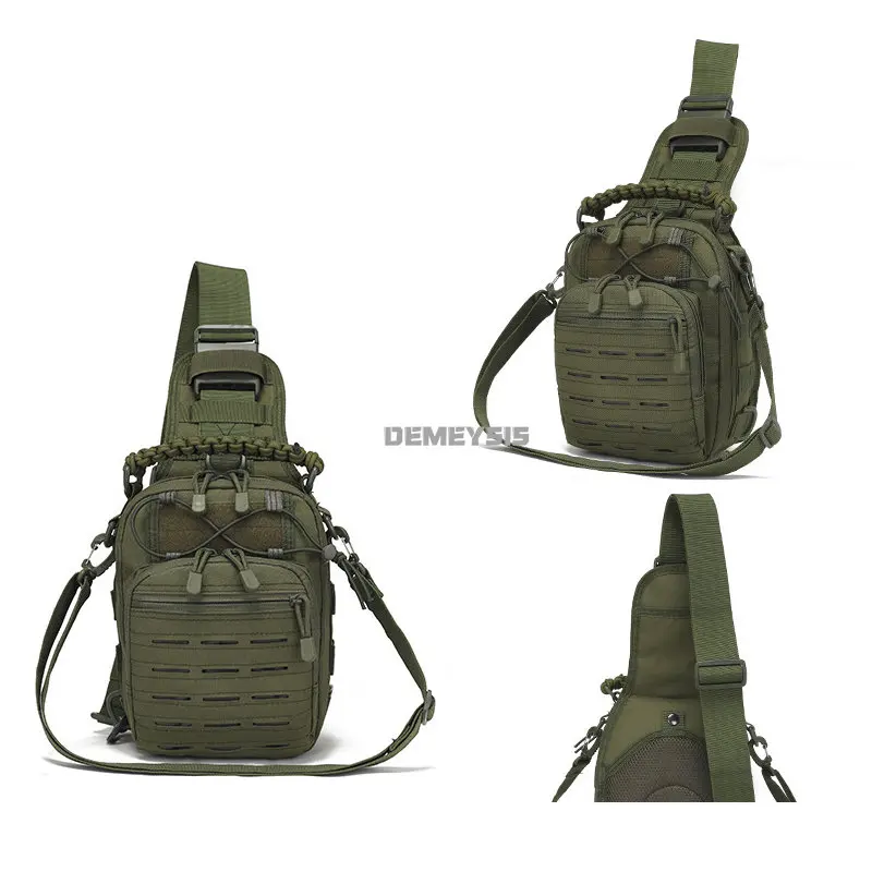 Bolso de pecho táctico para exteriores, bandolera de hombro Molle para deporte, viaje, pesca, Camping, senderismo y caza - imagen 2