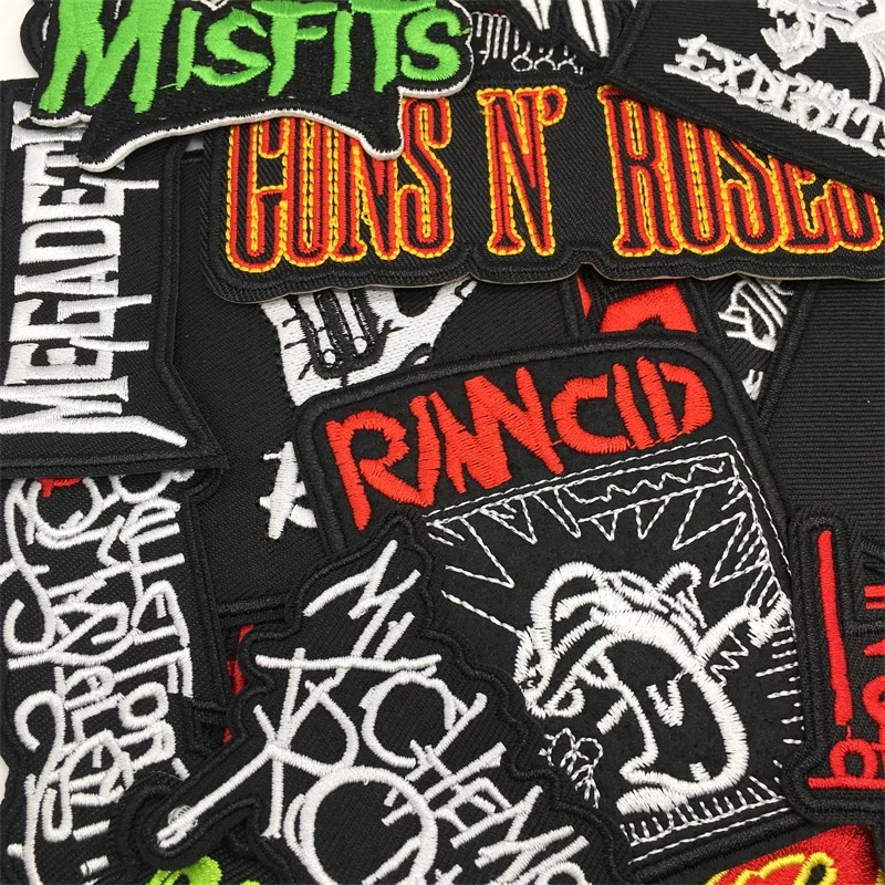 Lote de 50 Uds. De parches mixtos para planchar para ropa, chaqueta, pantalones vaqueros, insignias bordadas, pegatinas para ropa, apliques DIY, banda Rock Stripe - imagen 4