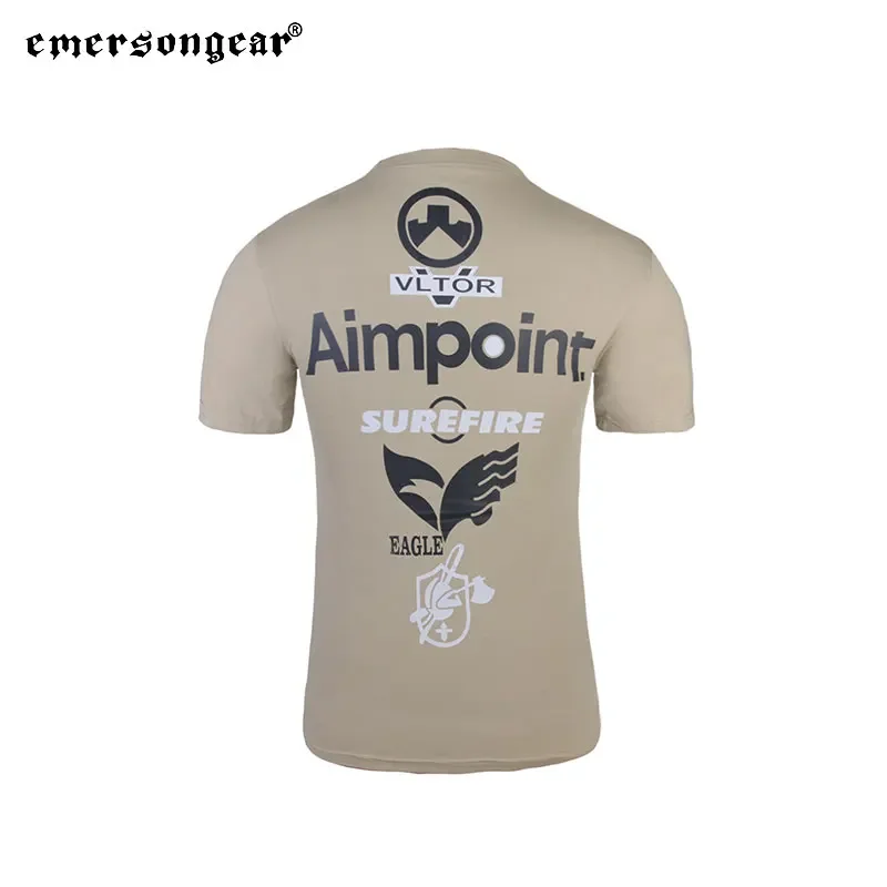 Emersongear-Camiseta táctica absorbente de sudor, camiseta que absorbe el sudor tipo G, manga corta, para correr, ciclismo, senderismo, exteriores, KH - imagen 4