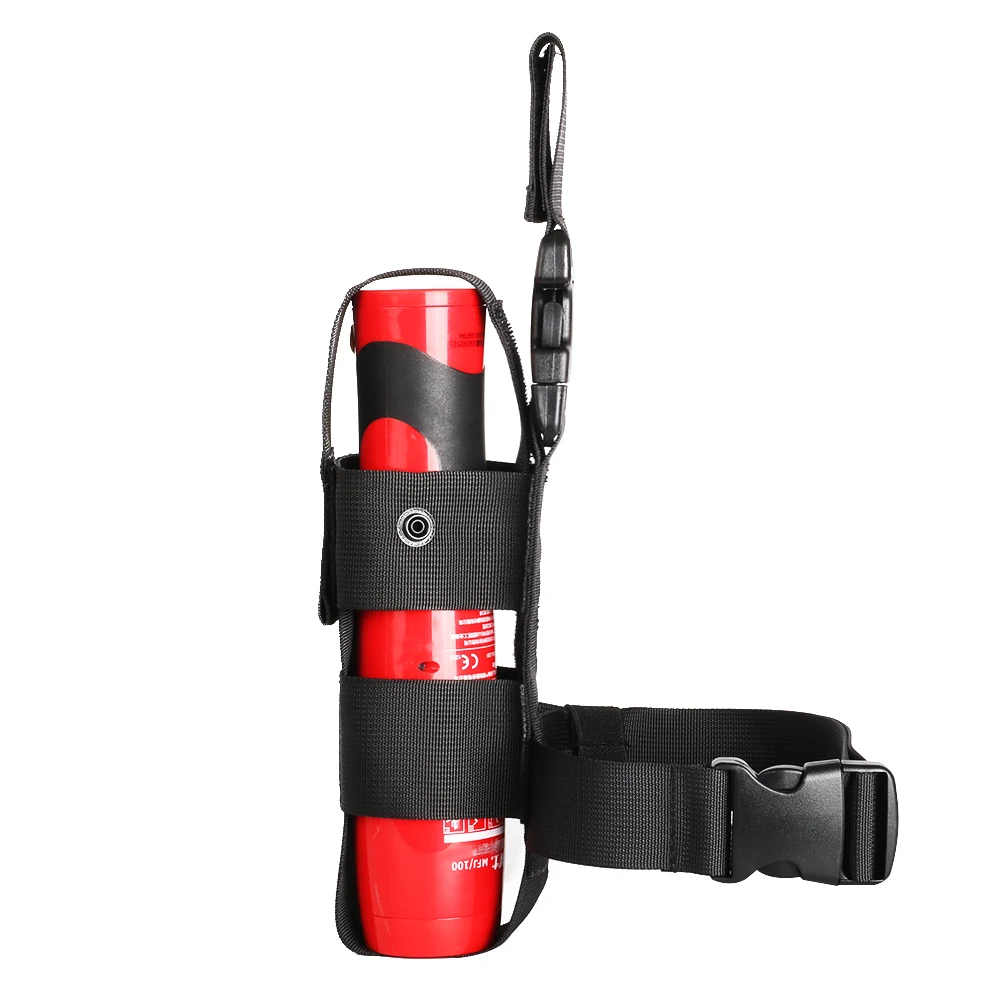 Soporte de mano para pulverizador de fuego, bolsa para botella de agua, bolsa para espray de pimienta para muslo, funda para extintor MK9 con tapa abierta para exteriores - imagen 2