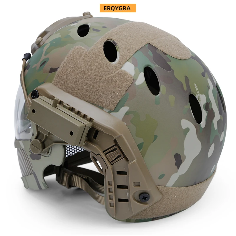 ERQYGRA casco de piloto de caza táctica, malla de acero, protección de alta calidad, Paintball, Wargame, Airsoft, accesorios de seguridad para exteriores - imagen 3