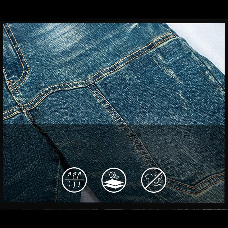 Pantalones vaqueros tácticos para hombre, Jeans rectos informales, tácticos militares, múltiples bolsillos, azul, Dimim, otoño - imagen 5