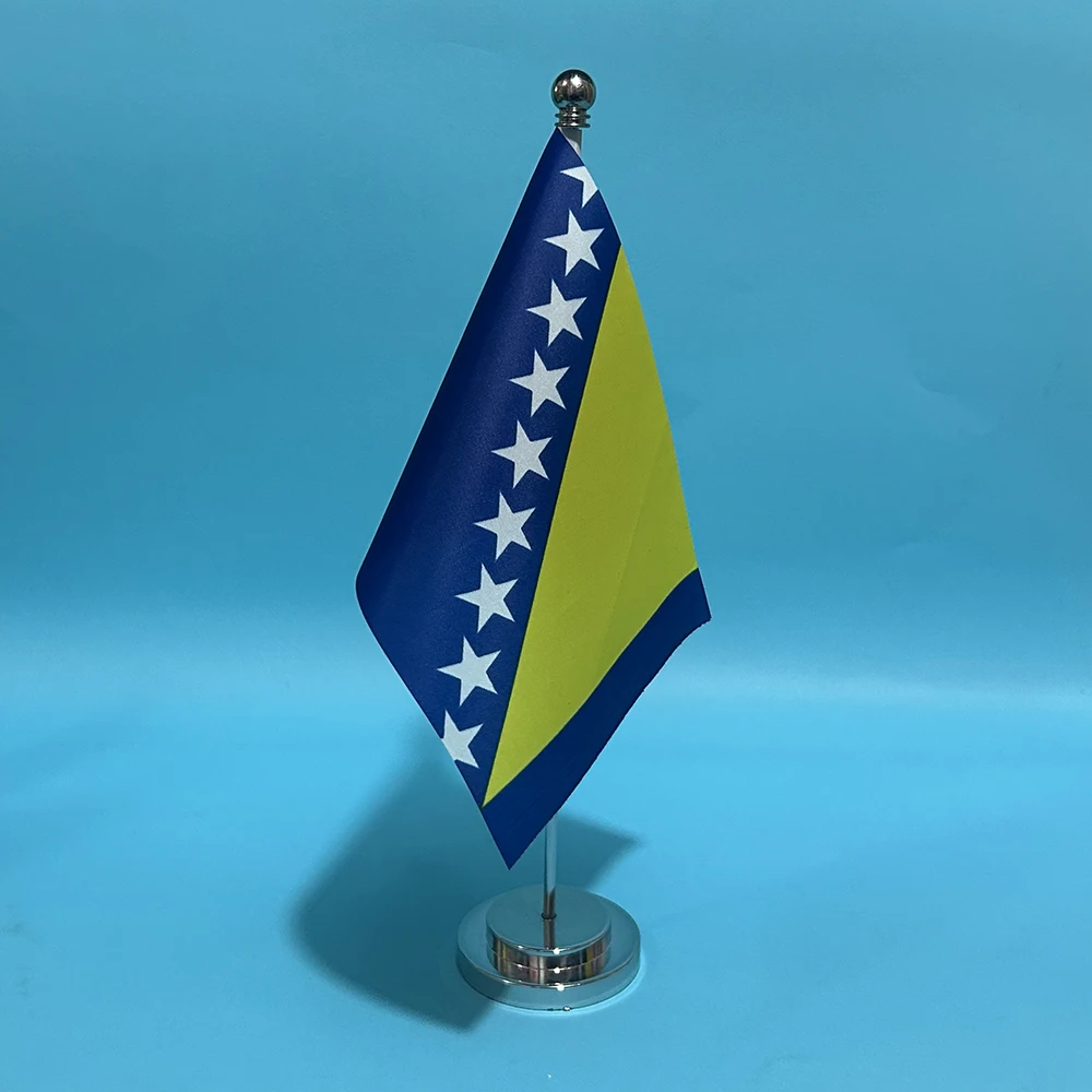 BANDERA DE SKY, escritorio de oficina, bandera pequeña de Bosnia y Herzegovina, 14x21cm, poliéster, bandera nacional ba, adornos de escritorio, banderas - imagen 4