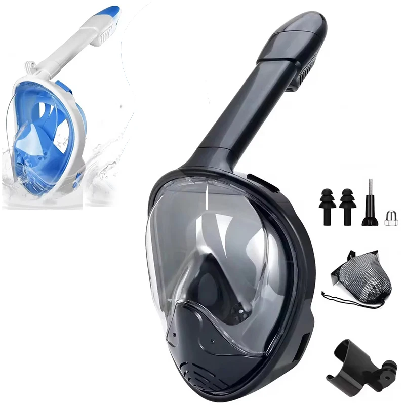 Máscara de natación de cara completa para adultos y niños, respirador de buceo, antiniebla, respiración segura