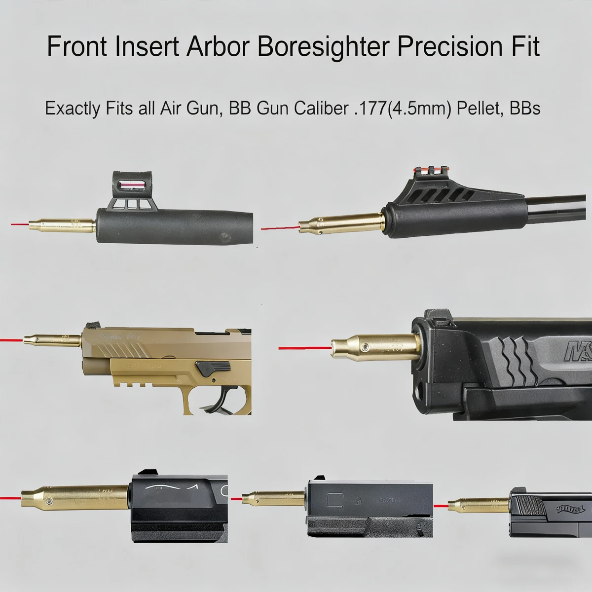 Mira láser táctica.177.22LR 9mm.223Rem Bullet Boresighter calibre 6/6,5/7mm cartucho colimador láser rojo Boresight - imagen 5
