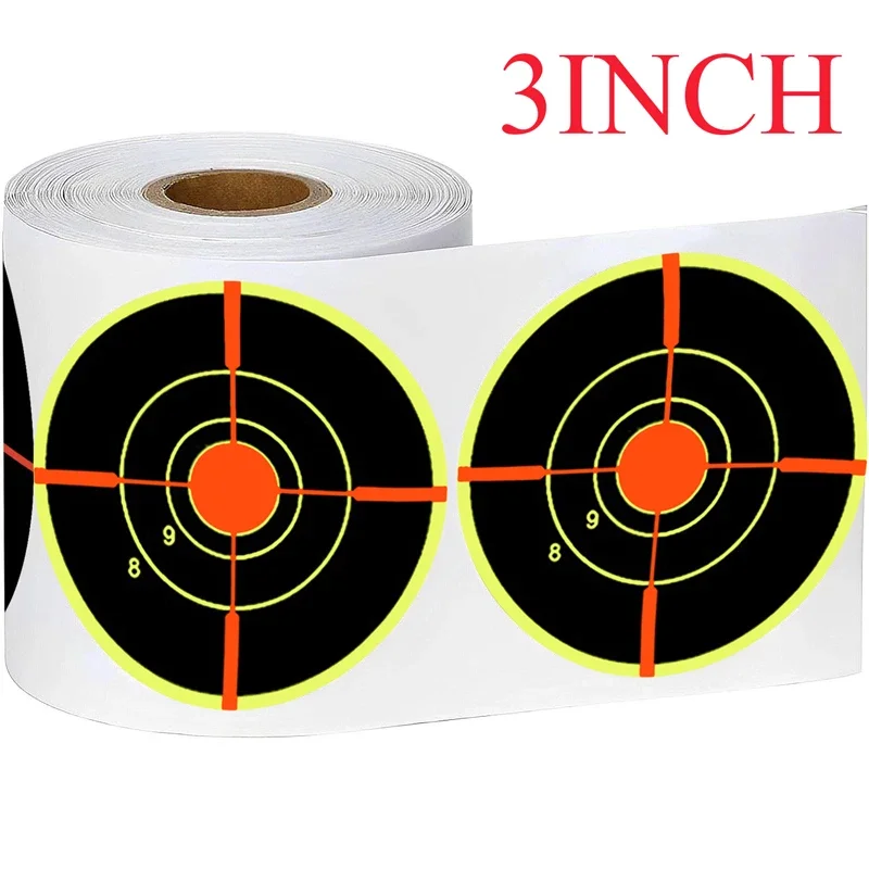 Papel de salpicaduras de 3 pulgadas, rollo de herramientas de disparo de 100/200 piezas, pegatina adhesiva, objetivos, Amp, práctica reactiva de disparo