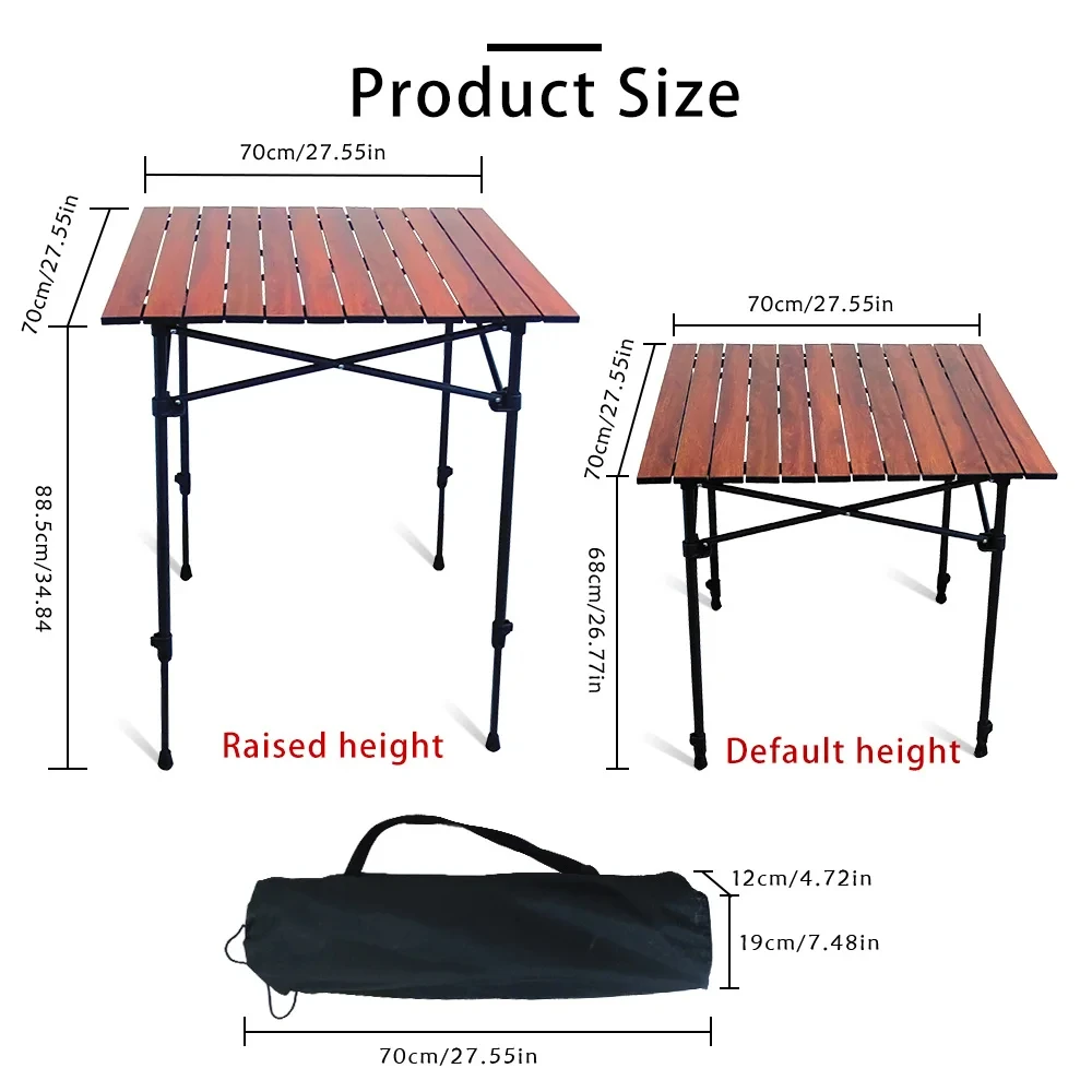 Mesa plegable portátil para acampar, mesa enrollable para turismo, suministros Pliante, equipo ligero para campamento, Picnic, muebles de exterior - imagen 4