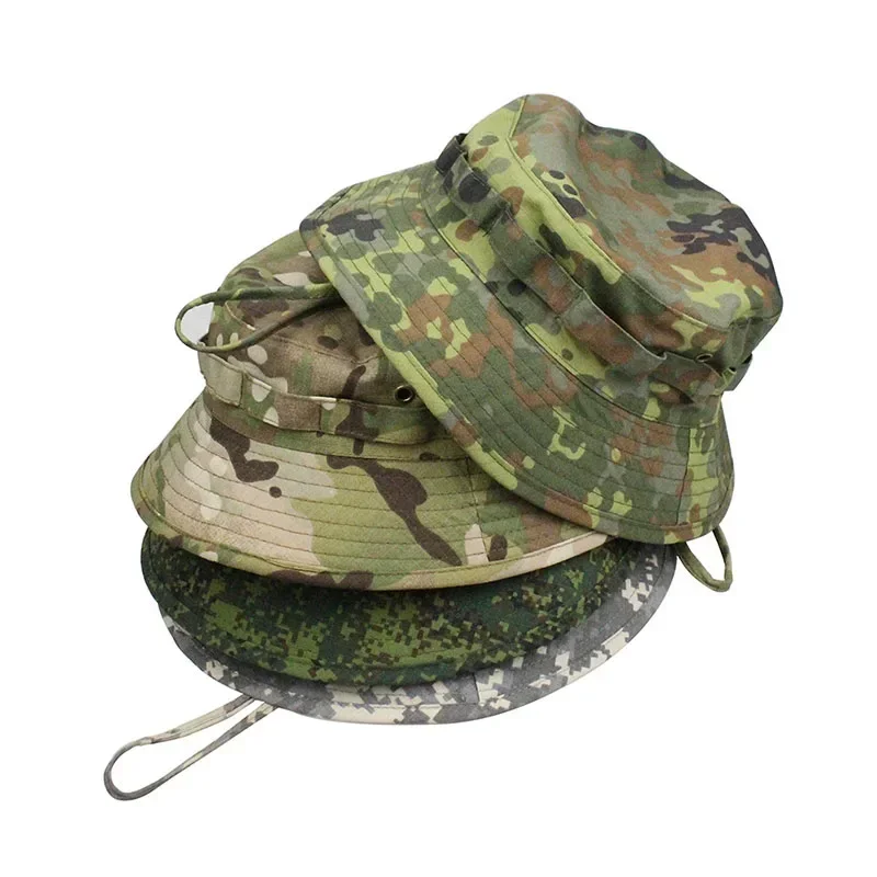 Sombrero de cubo Boonie de camuflaje táctico para hombre, gorras de sol de camuflaje para deportes al aire libre, caza, pesca, senderismo - imagen 3
