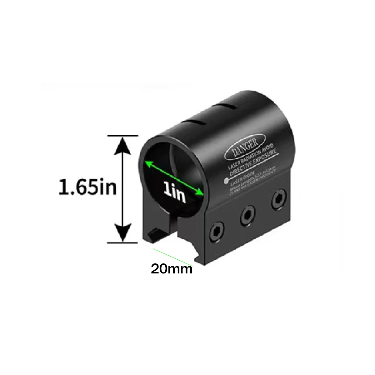 Abrazadera de instalación láser con abrazadera redonda de 20 mm