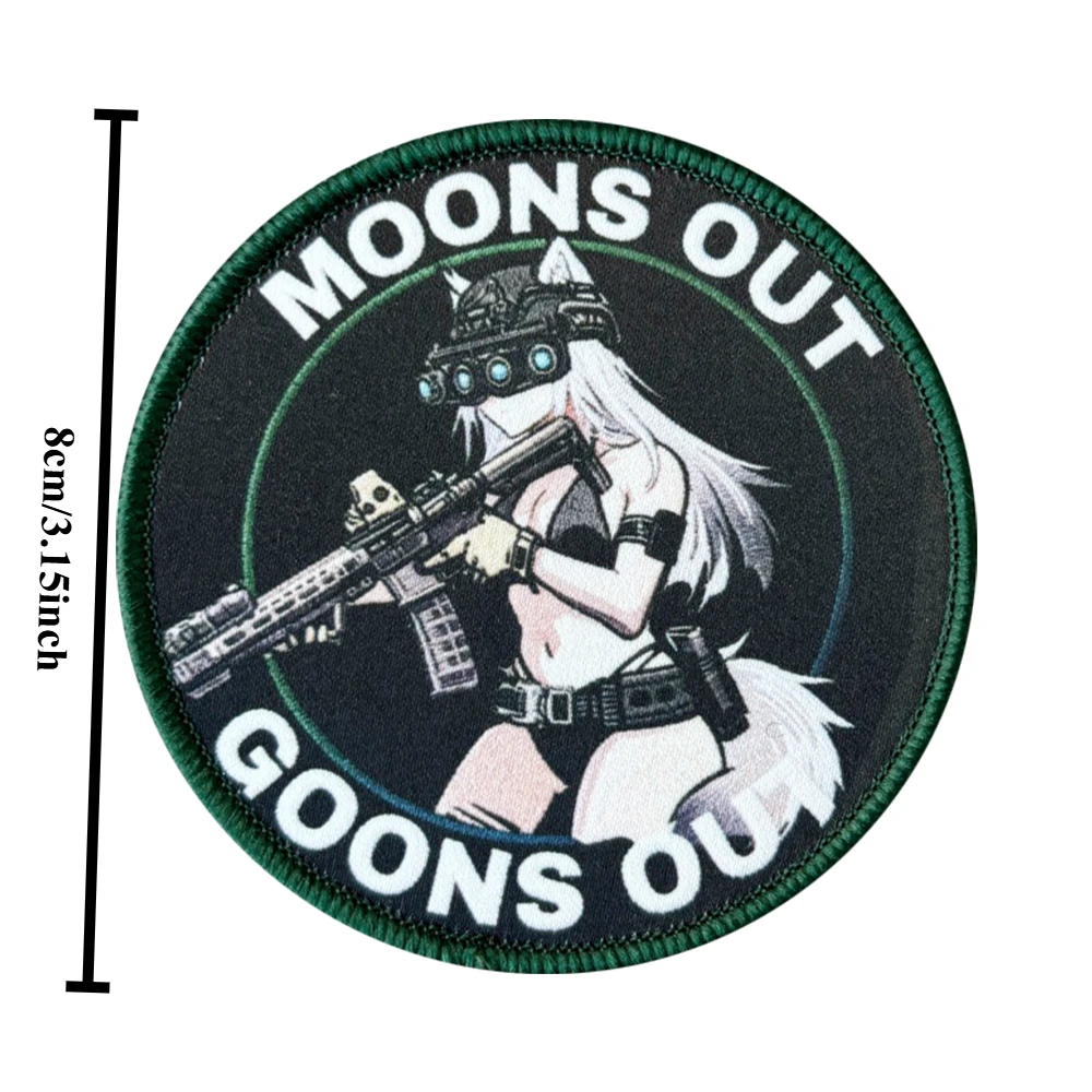 Parche moral velcro Moons Out Goons Out – Insignia táctica militar - imagen 2