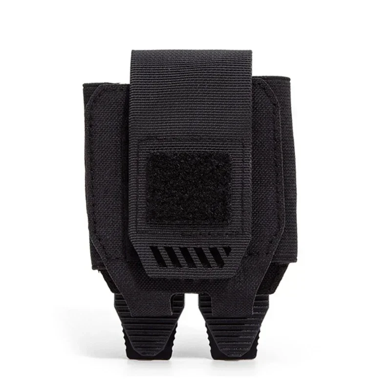 Práctica bolsa para esposas, riñonera de nailon, funda para puños con cinturón MOLLE, funda para cinturón de servicio, chaleco, soporte para esposas para caza al aire libre - imagen 3