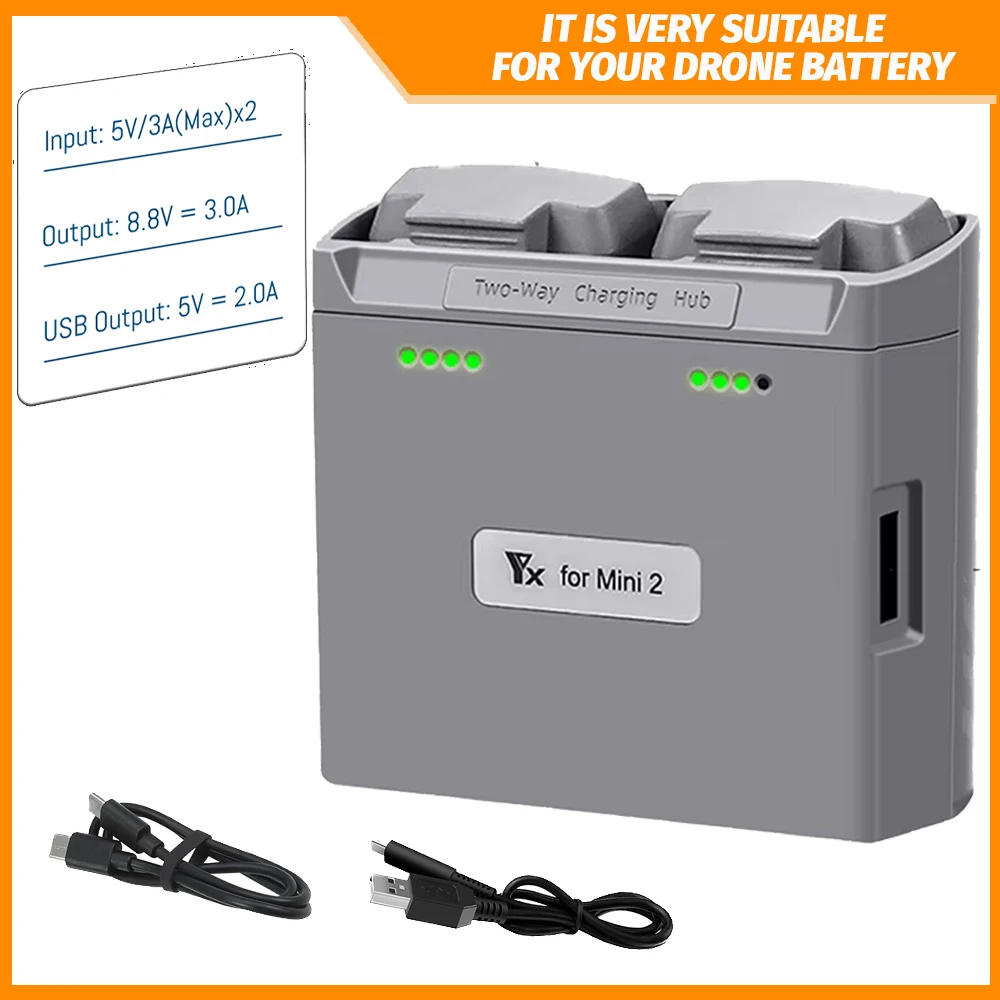 Hub de carga para DJI Mini 4K/Mini 2SE/Mini 2/Mini SE administrador de baterías bidireccionales que carga rápidamente accesorios para drones Power Bank