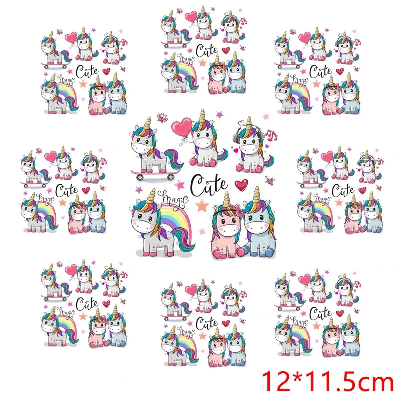 Parches de transferencia térmica para ropa, adhesivos de transferencia de calor con dibujos de animales, unicornio, gato, 10 piezas, venta al por mayor - imagen 4