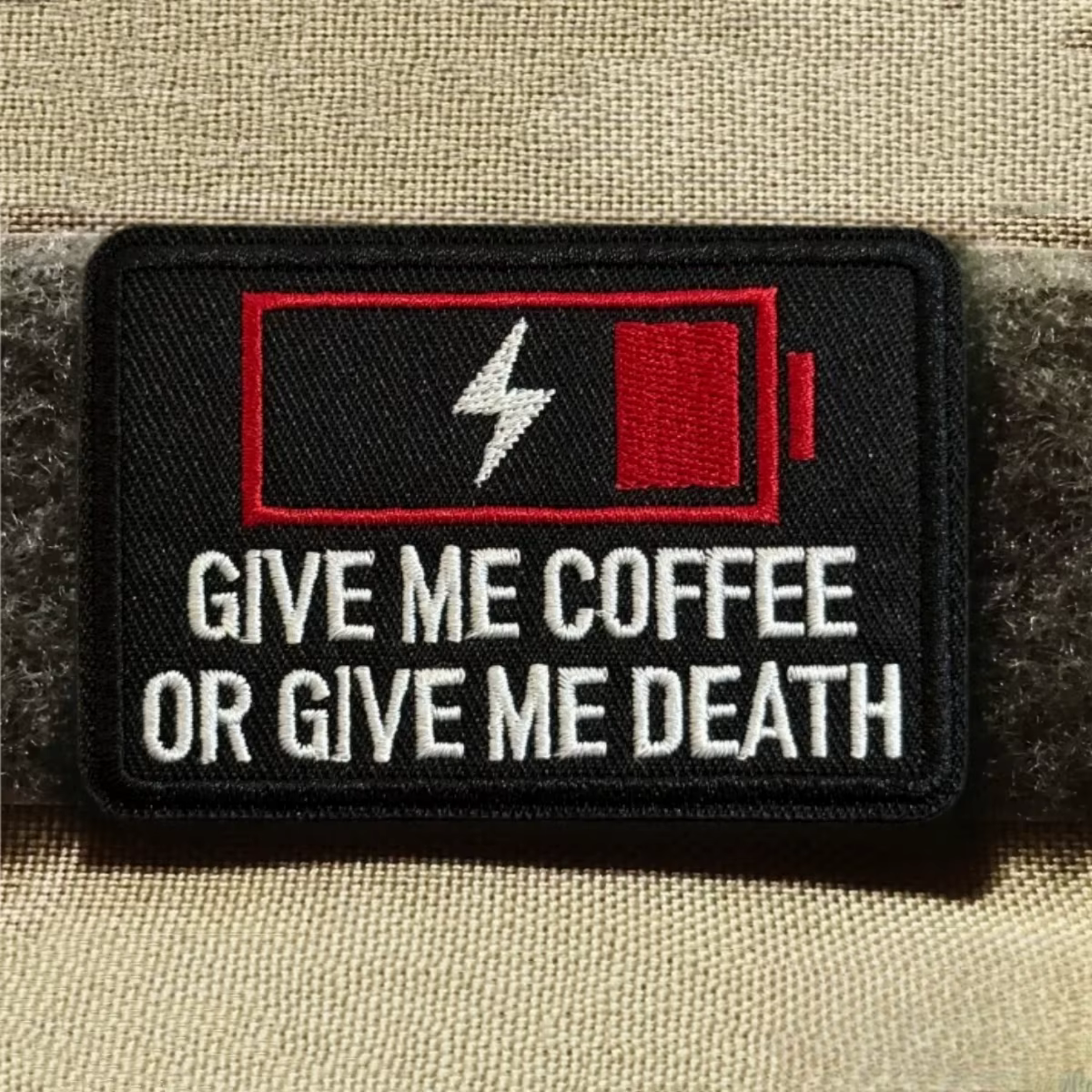 Parche táctico bordado frase Dame café o dame la muerte para mochila - imagen 5