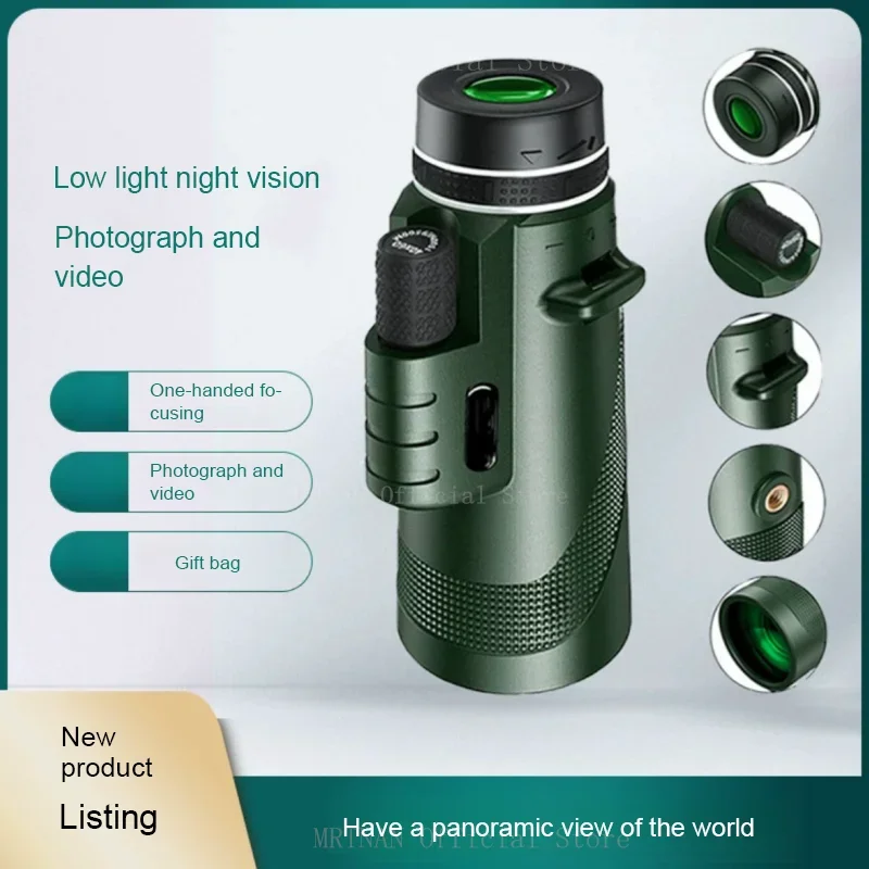 Monocular HD 80x100 para adaptador de teléfono inteligente y telescopio trípode con prisma BAK4 para observación de aves, caza, senderismo, acampada al aire libre - imagen 2