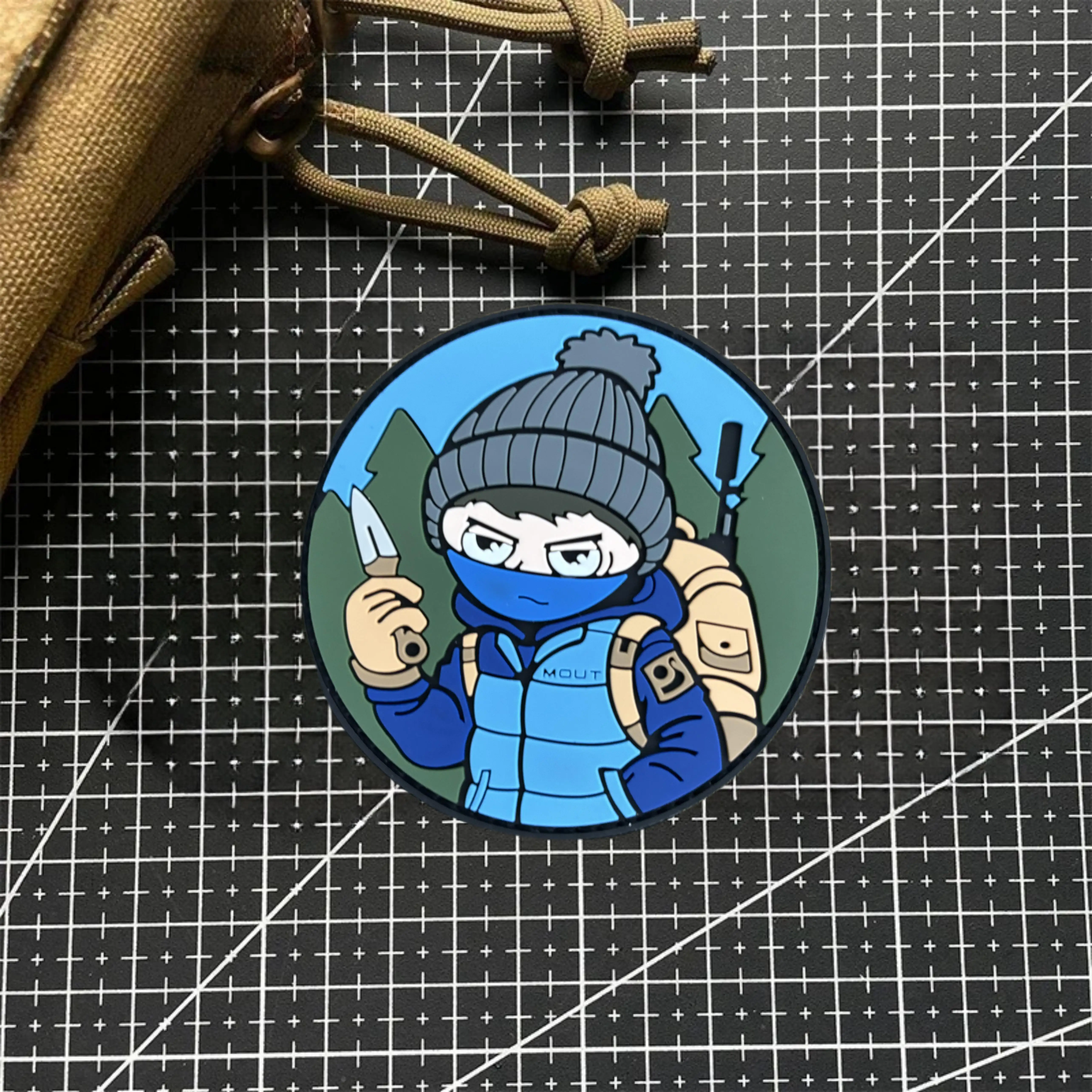 Parche Antiterror ruso 3D de PVC, parches tácticos con gancho, pegatinas de mochila militar, cuchillo enmascarado, insignia de moral, accesorios EDC - imagen 5