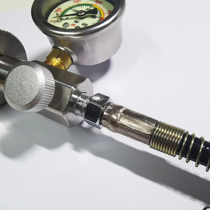 HPA Air Diving DIN G5/8 conectar estación de llenado adaptador de carga de llenado calibre de acero inoxidable - imagen 5