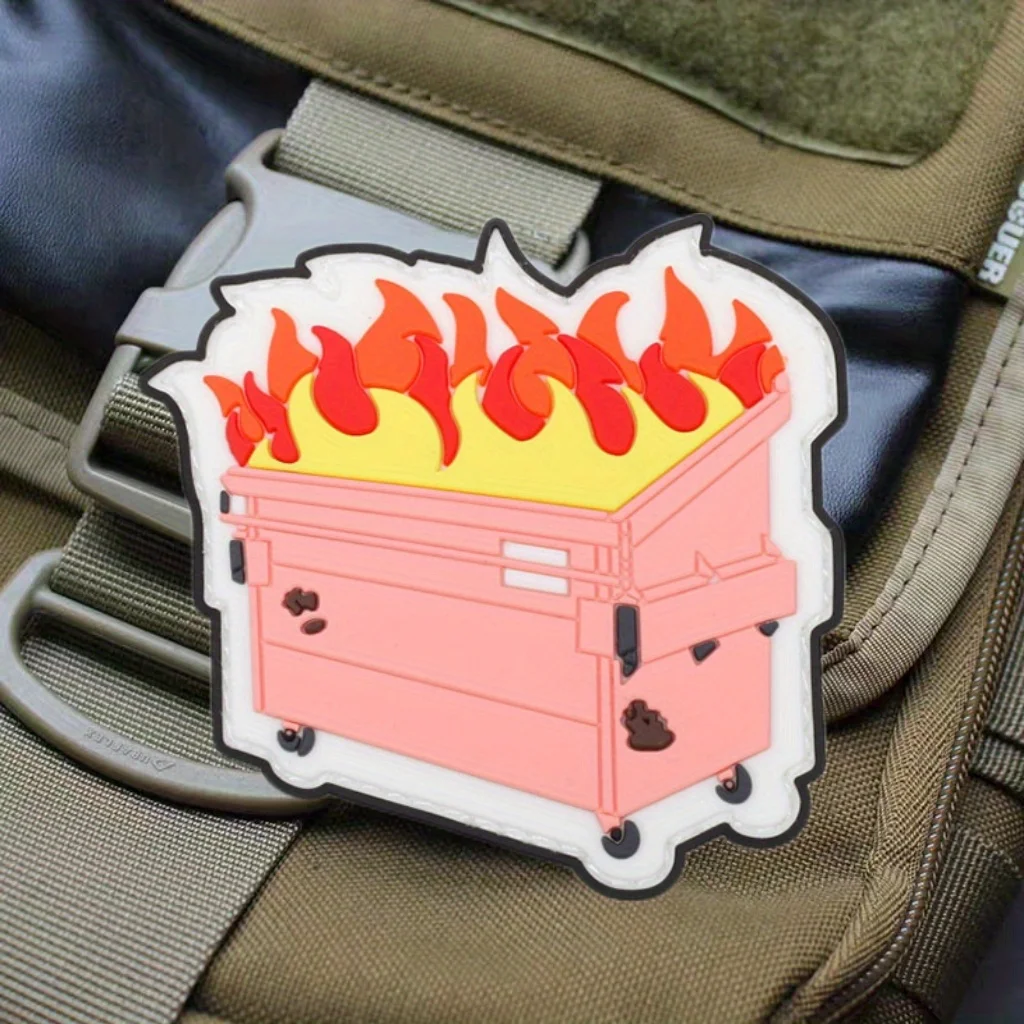 Parche de goma suave de PVC para cubo de basura, sombreros con gancho y bucle, sello moral, pegatina para mochila al aire libre, parches decorativos para ropa - imagen 2