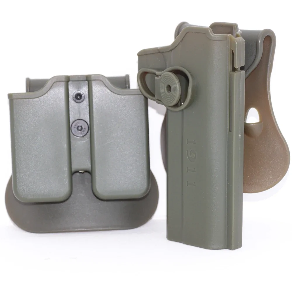 1911 Funda de transporte oculta Funda doble para revistas Funda para diestros Bloqueo de gatillo Paleta ajustable Liberación rápida - imagen 2