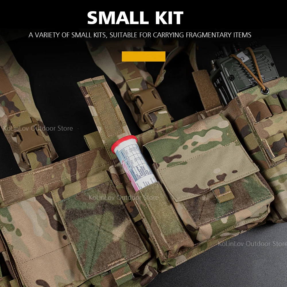 Bolsa de patrulla para chaleco de caza, aparejo de pecho táctico UW con almacenamiento de extensión funcional interna de 8 Uds para bolsa de revistas de Radio - imagen 4