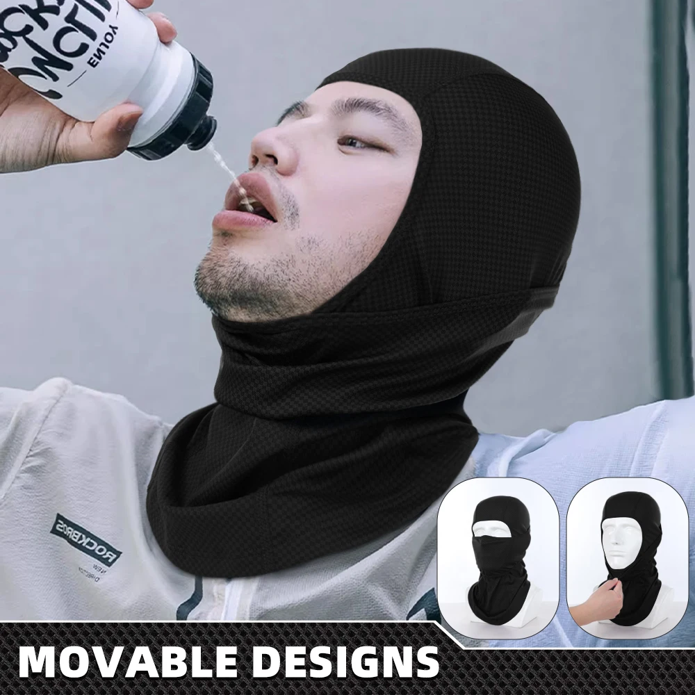 Máscara facial completa pasamontañas deportivo transpirable fresco protección UV cubierta facial polaina de cuello al aire libre para senderismo pesca correr ciclismo - imagen 2
