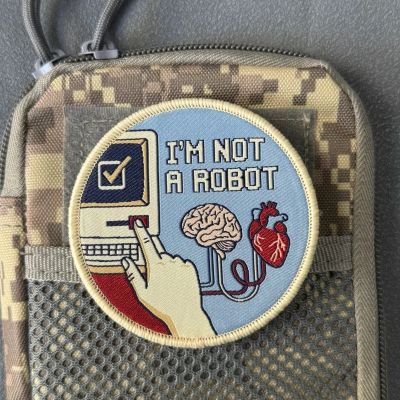 Parche táctico No Soy un Robot moral con gancho y bucle - imagen 3