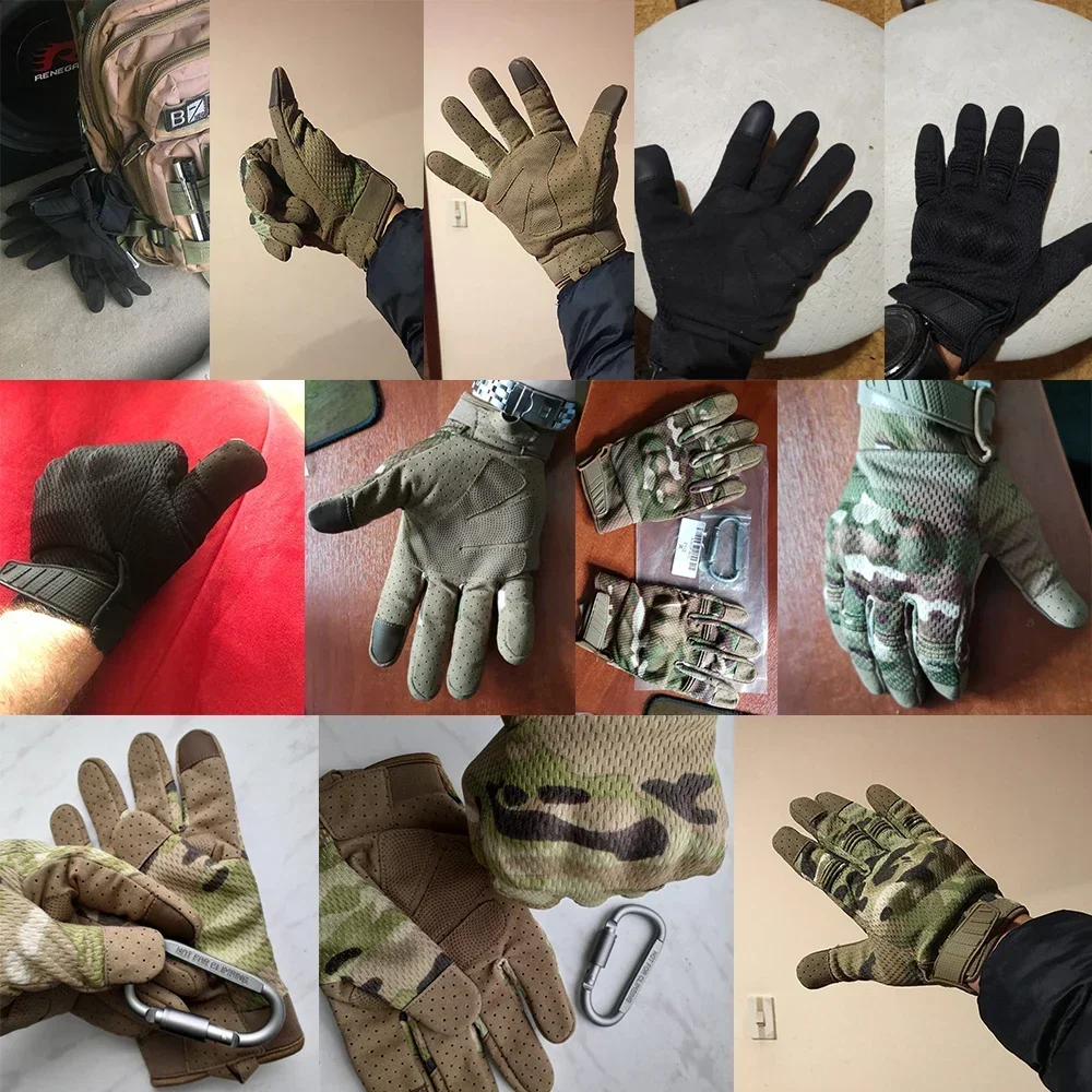 Guantes tácticos de pantalla táctil de camuflaje para caza al aire libre, tiro, deportes, ciclismo, combate, Airsoft, senderismo, Camping, bicicleta, equipo antideslizante - imagen 2
