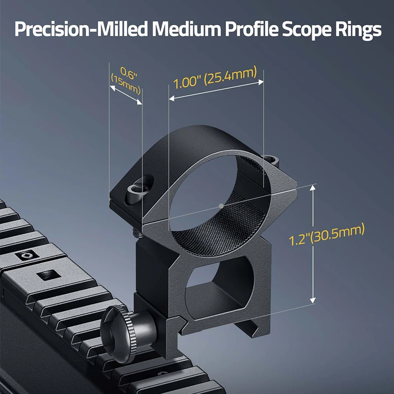 Monturas de alcance de caza MidTen para Picatinny 11mm 20mm adaptador de riel tubo óptico diámetro 24,5mm 30mm Base de linterna de soporte medio ancho - imagen 3