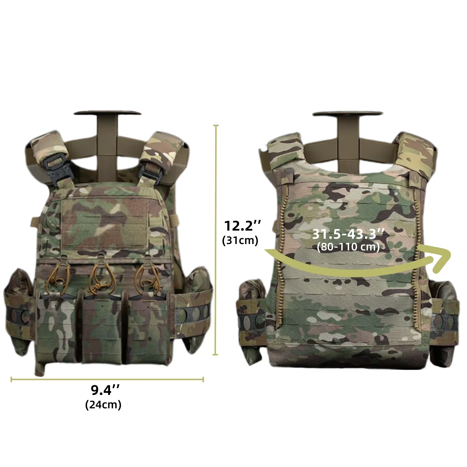 Portador de placa táctico FCV5 con bolsa Triple Mag 556, chaleco de entrenamiento de equipo Airsoft de caza MOLLE de liberación rápida Modular - imagen 5