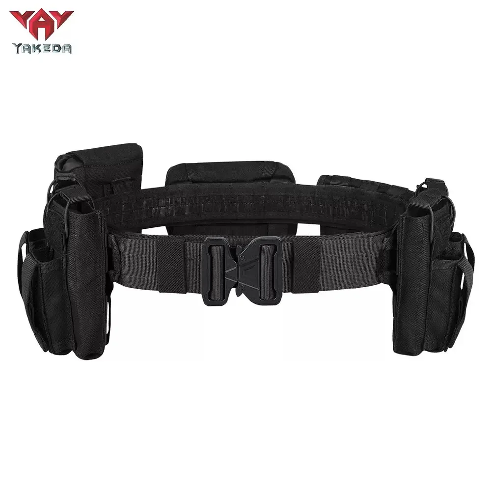 Yakeda Cinturón de pistola de aire de tráfico de seguridad de servicio de aplicación de la ley táctica de caza negra al aire libre - imagen 4