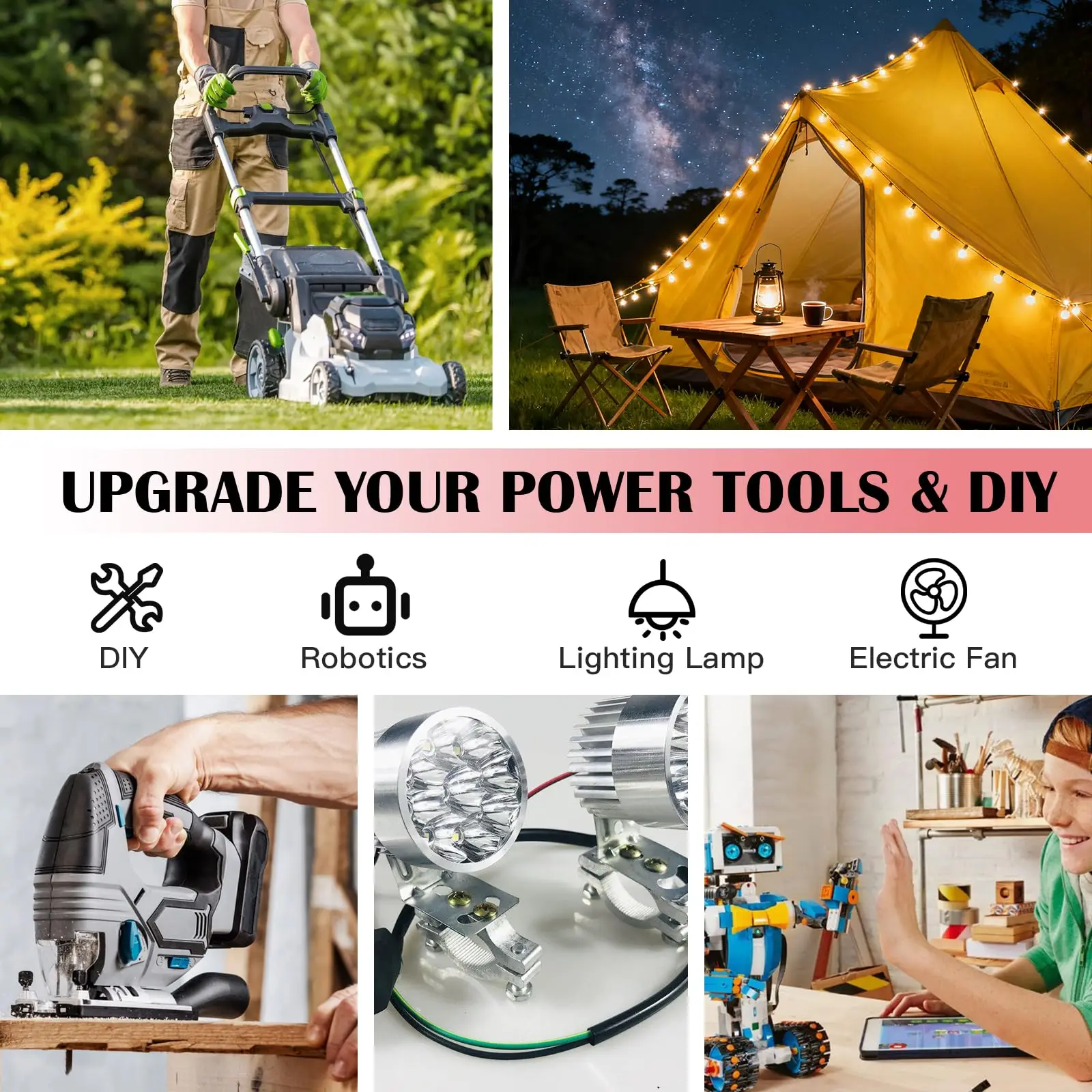 Adaptador de 12 V para adaptador de rueda eléctrica compatible con batería Makita/Bosch/Milwaukee M12, kit de conversión de energía para herramienta eléctrica - imagen 5