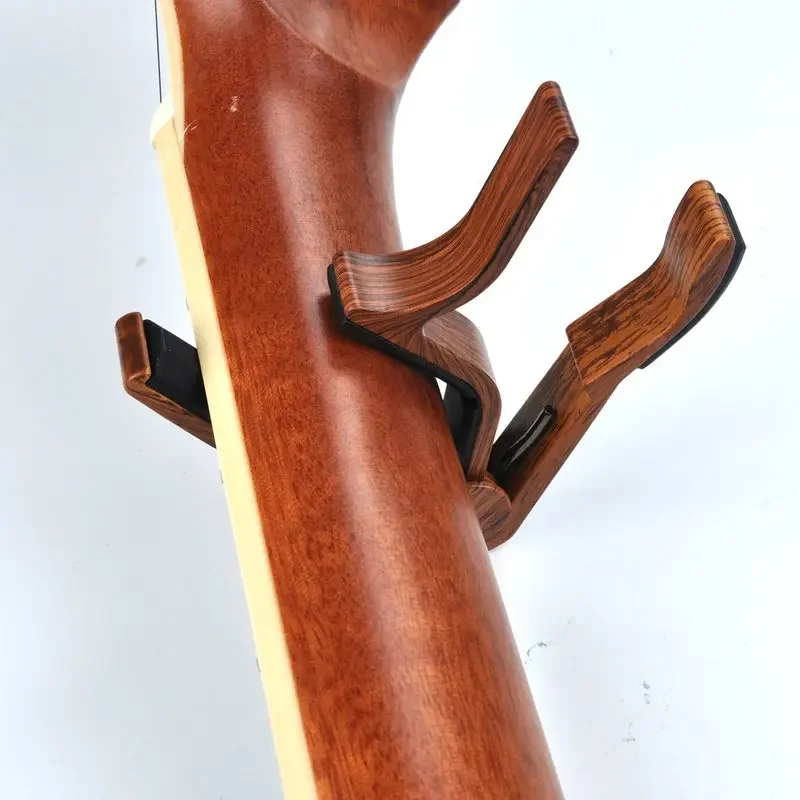 Capo de guitarra de Metal de grano de madera con cojín de silicona perfecto para afinación de ukelele de guitarra, accesorios de instrumentos musicales, Clip de guitarra - imagen 5