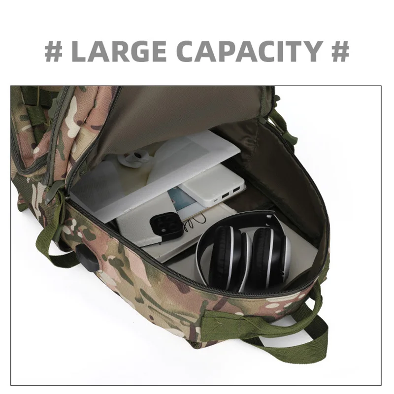 Mochilas tácticas para exteriores de 55L, mochila Molle de gran capacidad para hombre de 3 días, bolsas deportivas para senderismo, Camping, senderismo, mochila escolar de fin de semana - imagen 5