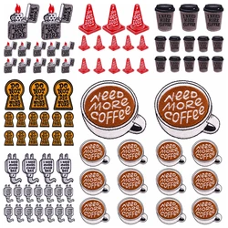 Parche bordado termoadhesivo taza de café para ropa diaria