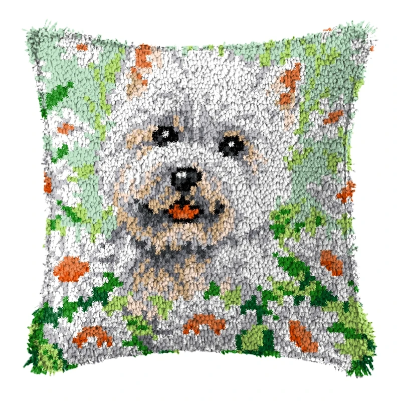Kit de gancho de pestillo bonito de animales de dibujos animados, alfombrillas, cojín, almohada, manualidades DIY, paquete de botones de costura, cojín, decoración de gancho de pestillo bordado - imagen 2