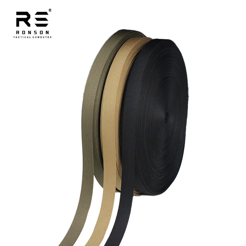 5/10 metros de largo 22mm de ancho Color sólido correas de nailon mate 1,3 MM de espesor correa MOLLE, accesorios para bolsas tácticas DIY Ranger verde - imagen 3