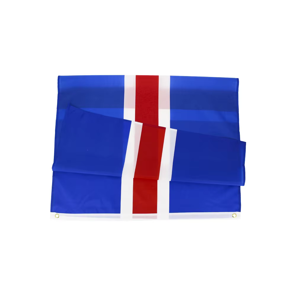Bandera Islandia cruz roja – Poliéster 90x150 cm exterior - imagen 2