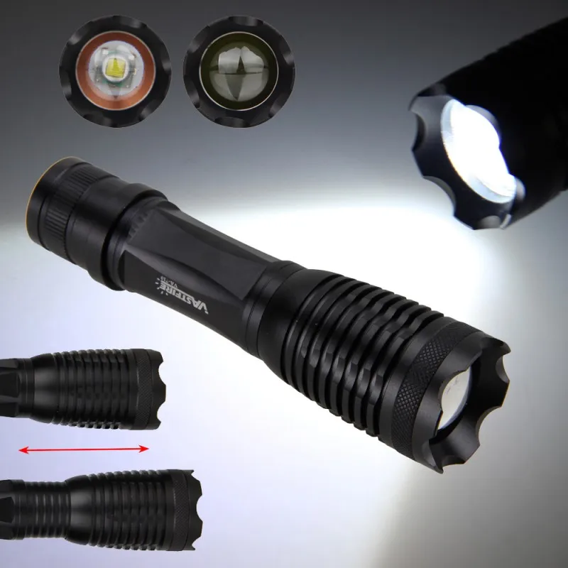 Linterna táctica LED duradera con Zoom de 300 yardas, linterna Ultra potente portátil recargable, uso de emergencia para exteriores, luz UV para caza - imagen 5