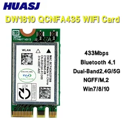 Tarjeta de interfaz de red inalámbrica de doble banda DW1810 433M wifi bluetooth 4.05.0 QCA9377 QCNFA435 tarjeta adaptadora inalámbrica