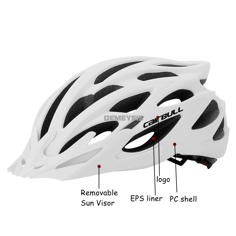 Casco de bicicleta de montaña moldeado integralmente con gafas extraíbles, visera ajustable para hombres y mujeres, casco con luz trasera para ciclismo - imagen 5