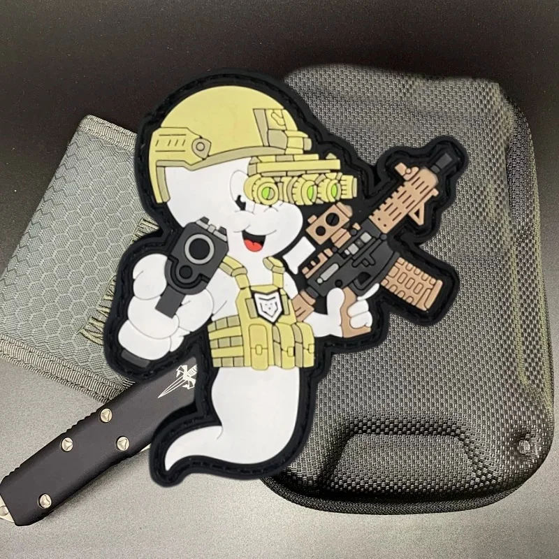 Casper con NODS insignias de moral de PVC parche en ropa gancho bucle parches militares tácticos mochila brazalete pegatinas - imagen 3