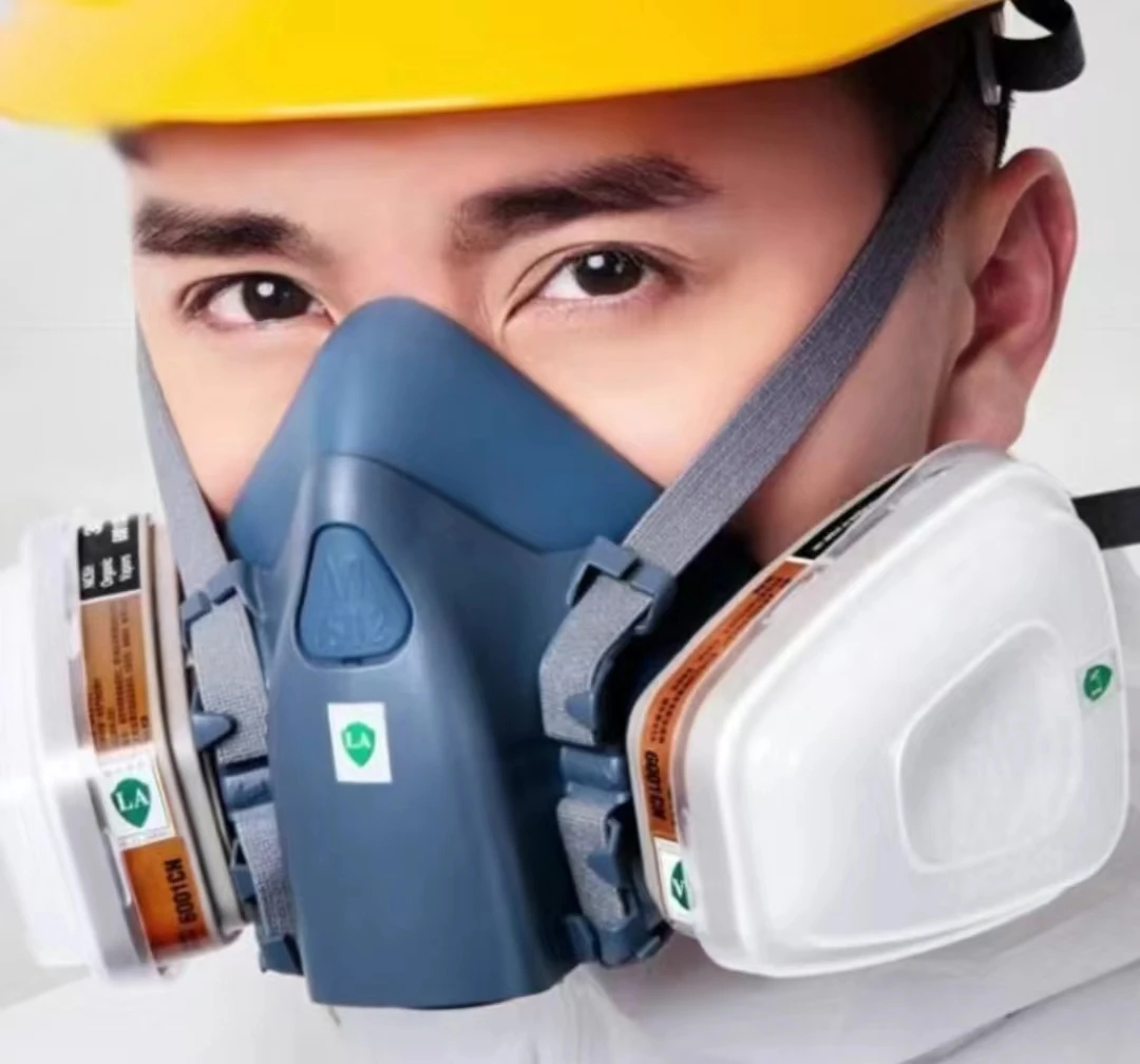 7502 Media máscara Máscara de gas y polvo Respirador 7502 Pintura química Spray Filtro de pesticidas Protección de uso amplio - imagen 2